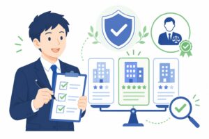 安全な退職給付金サポートの選び方を考える男性