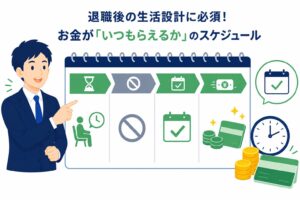 失業保険がいつもらえるかのスケジュールを確認する男性