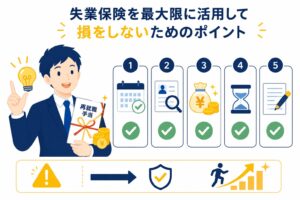 失業保険で損をしないためのポイントを押さえる男性