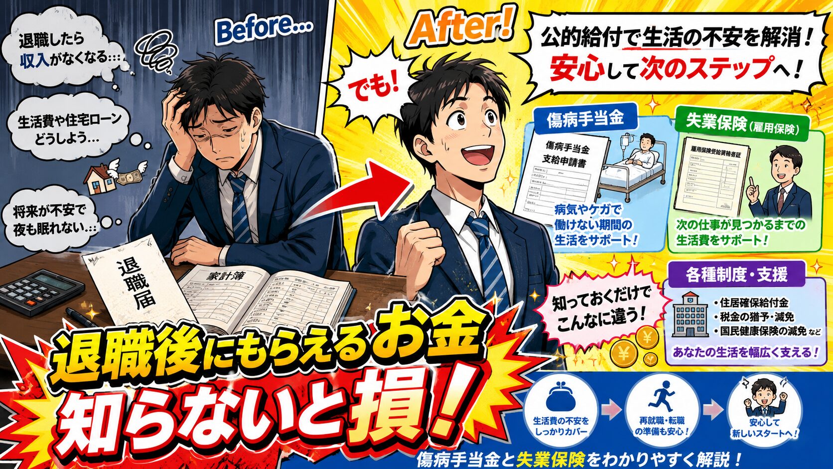 退職後にもらえるお金知らないと損！
